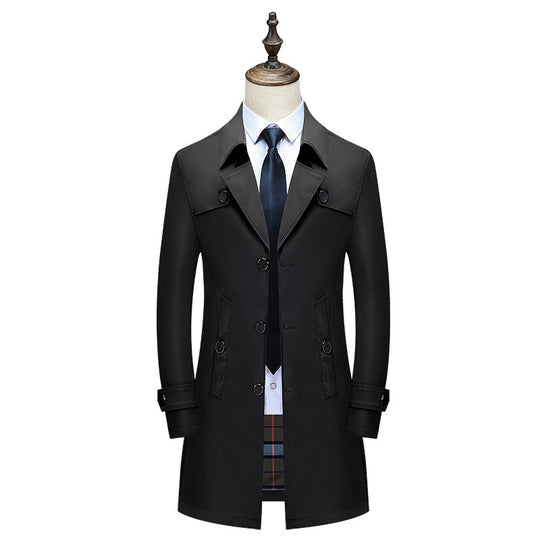 Herren Eleganter Slim-Fit Trenchcoat mit klassischer Knopfleiste und verstellbaren Manschetten Nord Taschen