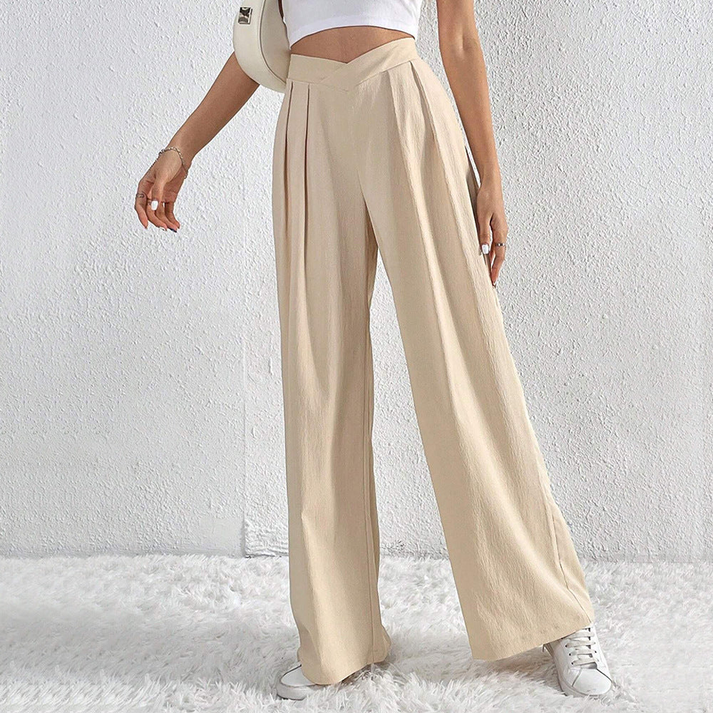 Damen hohe Bund Culotte-Hose mit Faltenlegung und weitem Bein Nord Taschen