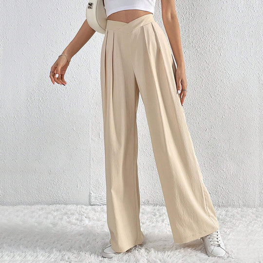 Damen hohe Bund Culotte-Hose mit Faltenlegung und weitem Bein Nord Taschen