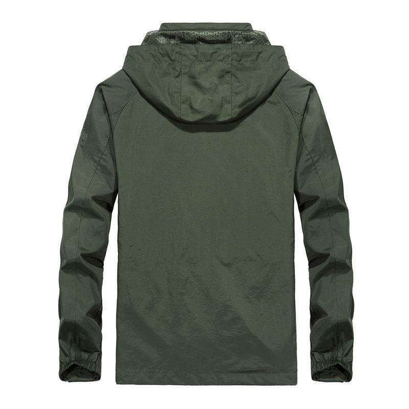 Herren Leichte windabweisende Softshell-Outdoorjacke mit Kapuze, Mesh-Futter und Multifunktionstaschen Nord Taschen