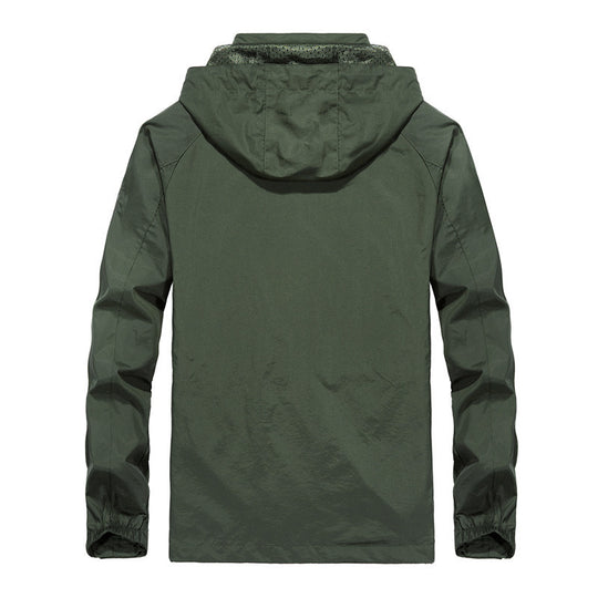 Herren Leichte windabweisende Softshell-Outdoorjacke mit Kapuze, Mesh-Futter und Multifunktionstaschen Nord Taschen