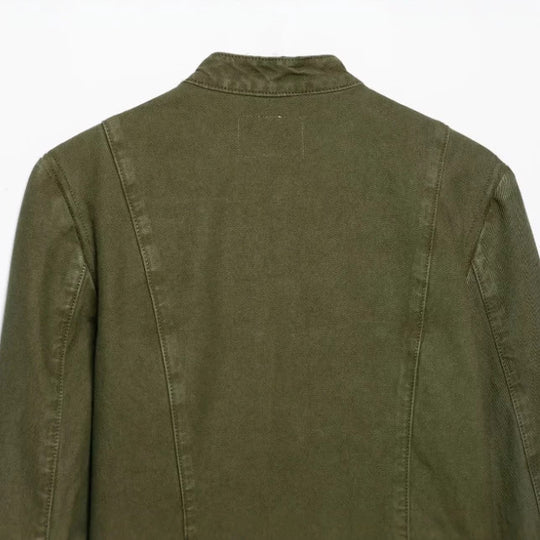 Damen Kurze Militärinspirierte Crop‑Jacke mit Schmuckknopfleiste und Zierstickerei Nord Taschen