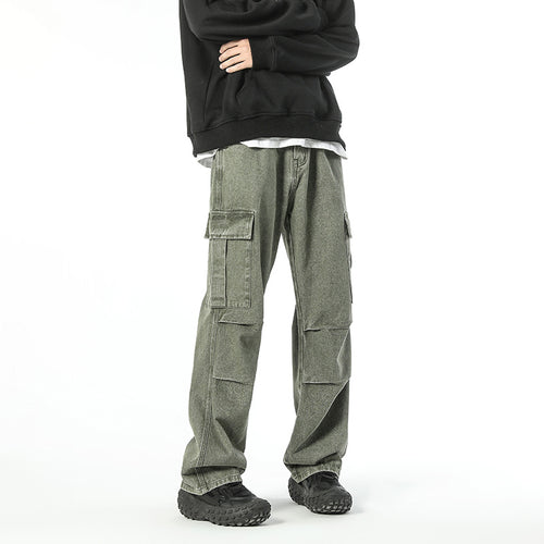 Herren Gerade Cargohose aus schwerem Baumwoll‑Twill mit Kniefalten und großen Klappentaschen Nord Taschen