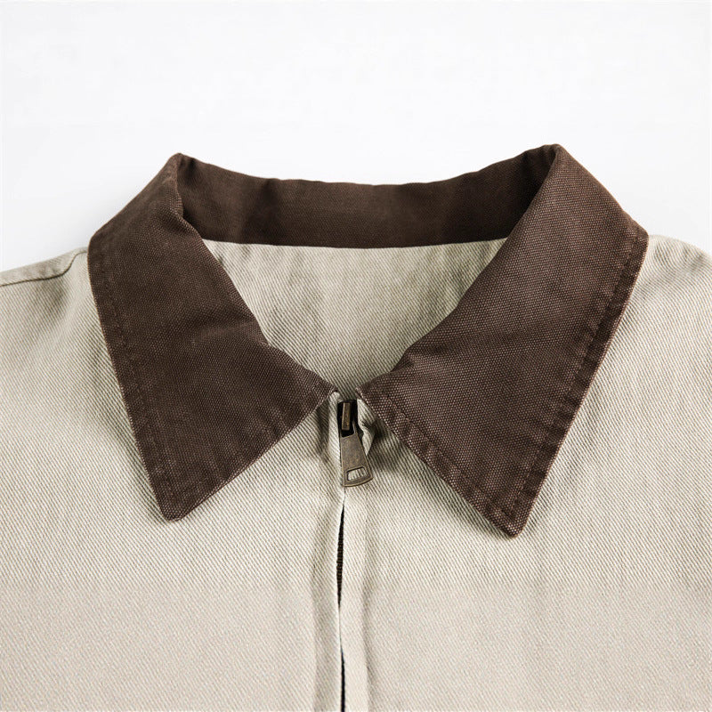 Unisex Boxy-Canvas-Blouson mit Kontrastkragen und multifunktionalen Pattentaschen Nord Taschen