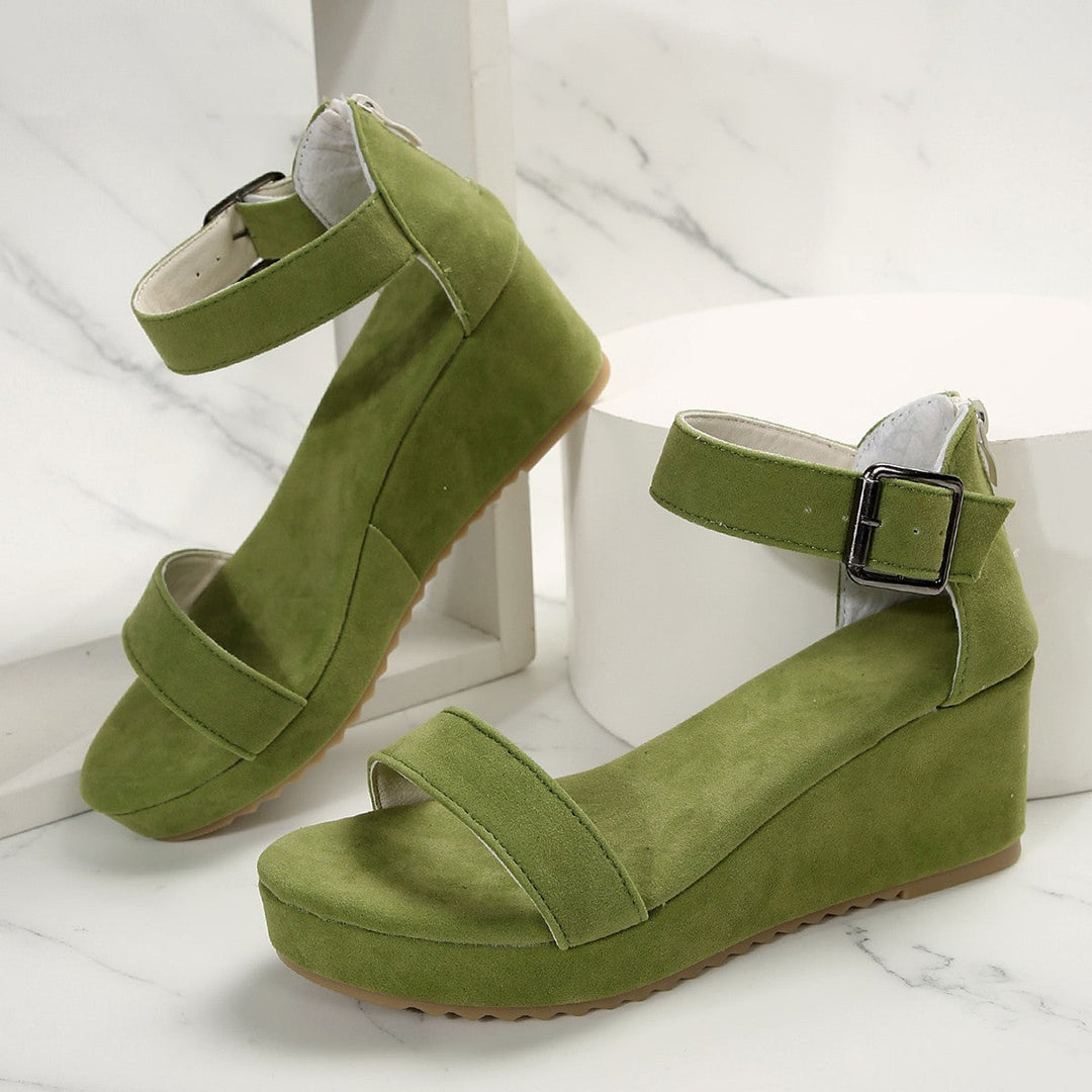 Damen Keil-Sandalen mit verstellbarem Riemen und rutschfester Sohle