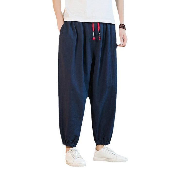 Herren lockere Haremshose mit elastischem Bund und dekorativem Kordelzug Nord Taschen