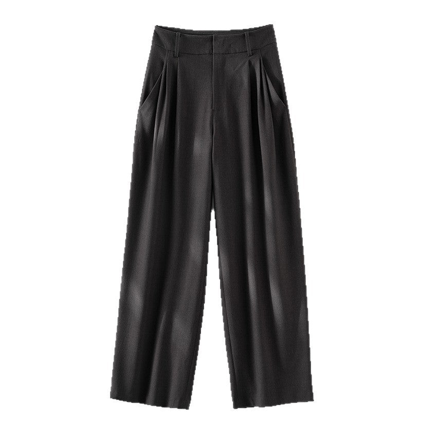 Damen Hochgeschnittene Bügelfalten-Hose mit weitem Bein, Bundfalten und Eingrifftaschen Nord Taschen