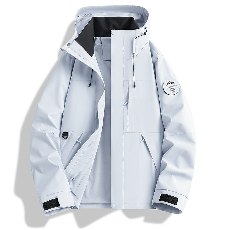 Herren Wasser- und Winddichte Softshell-Outdoorjacke mit verstellbarer Kapuze Nord Taschen