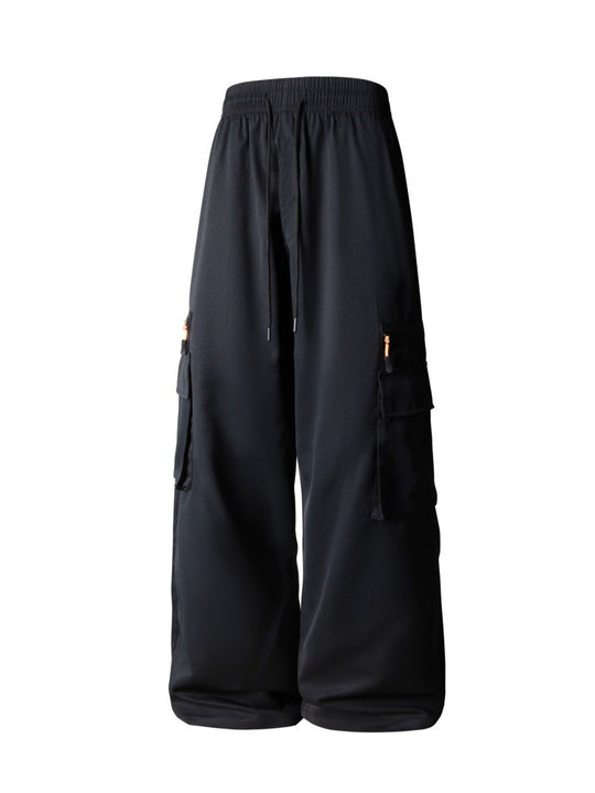 Herren Weite Cargo-Hose im Oversize-Schnitt mit elastischem Tunnelzugbund und Multifachtaschen Nord Taschen