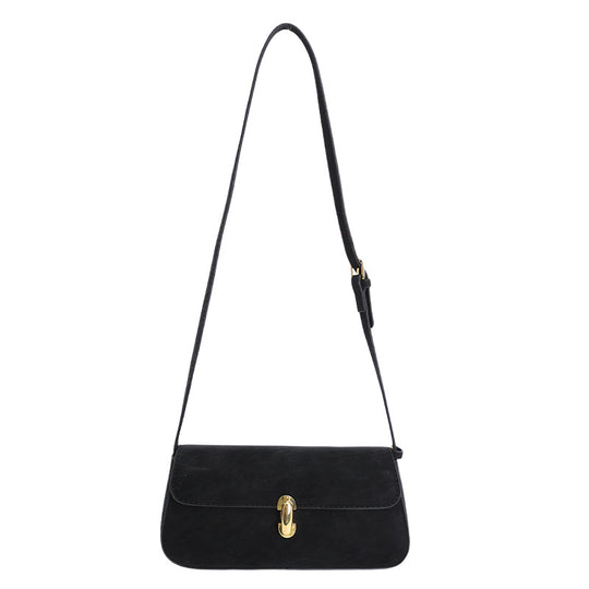 Damen Umhängetasche mit luxuriösem Veloursleder und eleganter Schnappschließe Nord Taschen