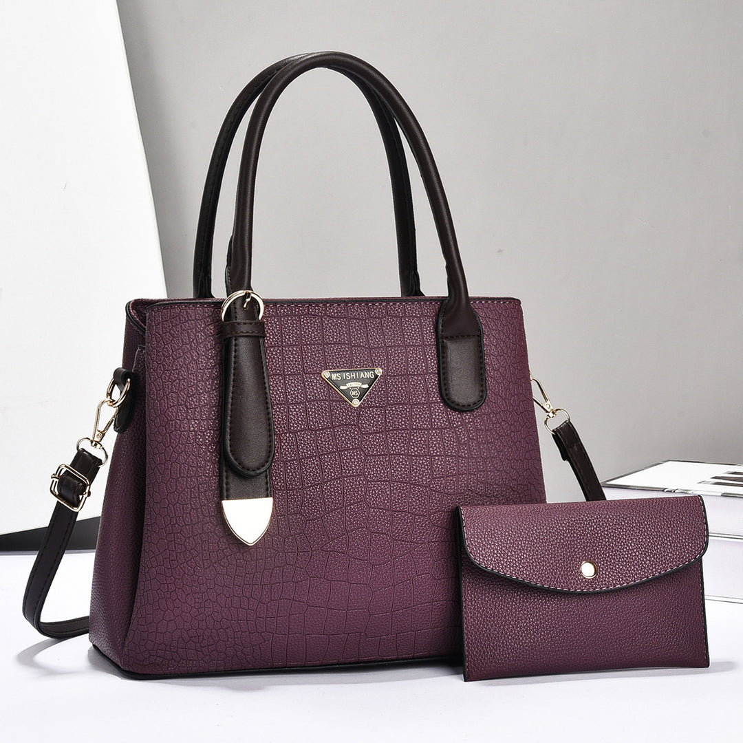 Damen elegante Handtasche mit strukturiertem Kunstleder und abnehmbarer Clutch Nord Taschen