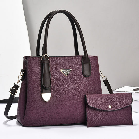 Damen elegante Handtasche mit strukturiertem Kunstleder und abnehmbarer Clutch Nord Taschen