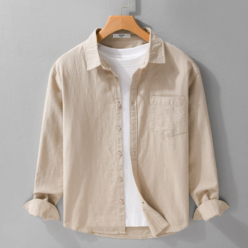 Herren Soft‑Touch Baumwollmix Overshirt im Layering‑Look mit Brusttasche Nord Taschen