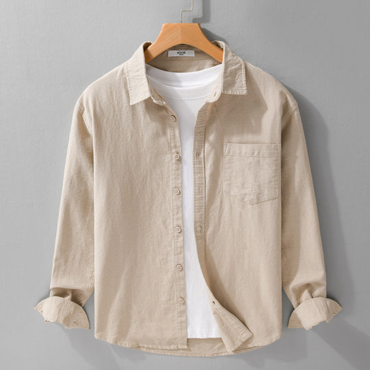 Herren Soft‑Touch Baumwollmix Overshirt im Layering‑Look mit Brusttasche Nord Taschen