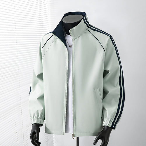 Herren Leichte Track‑Blousonjacke mit Stehkragen und Kontraststreifen Nord Taschen