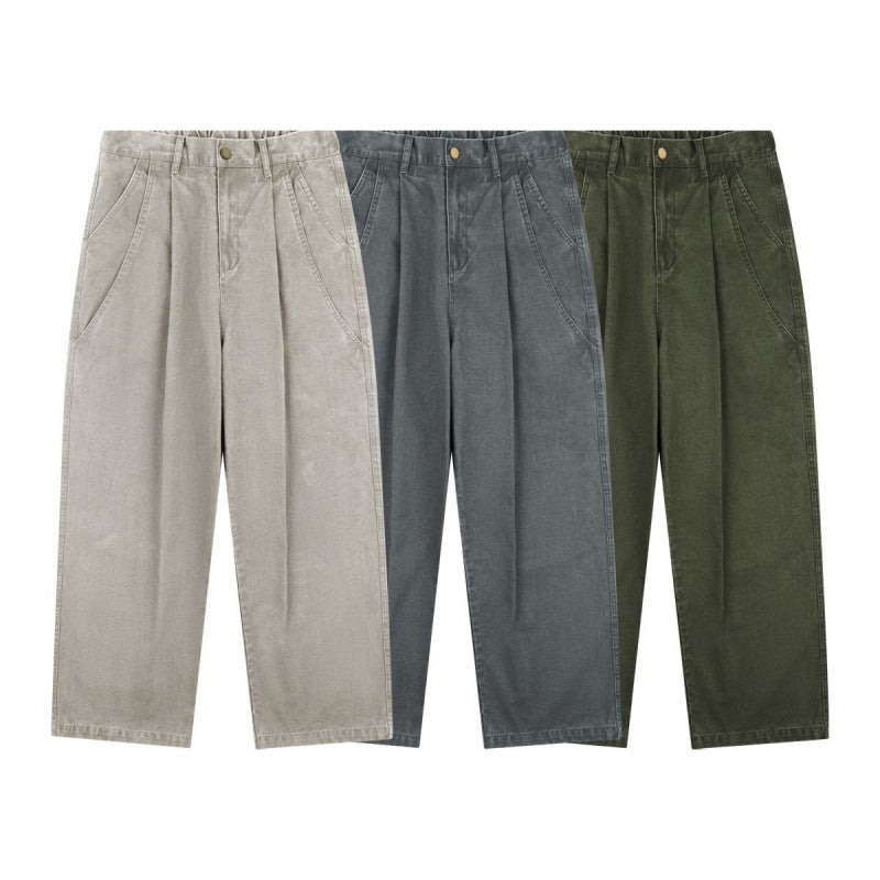 Damen Hochtaillierte Culotte-Hose mit weitem Bein, Bundfalten und soften Denimgriff Nord Taschen