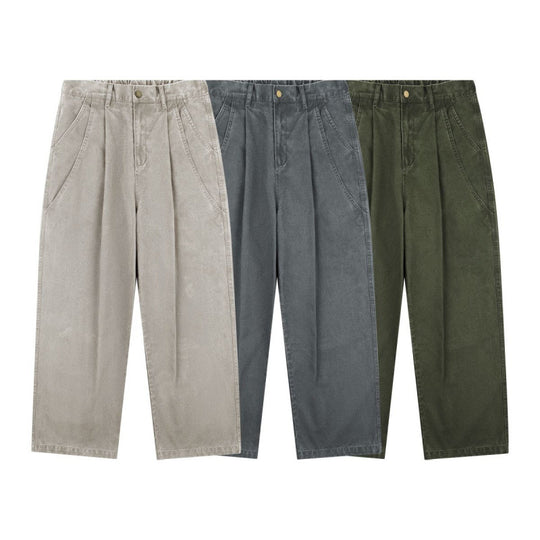 Damen Hochtaillierte Culotte-Hose mit weitem Bein, Bundfalten und soften Denimgriff Nord Taschen
