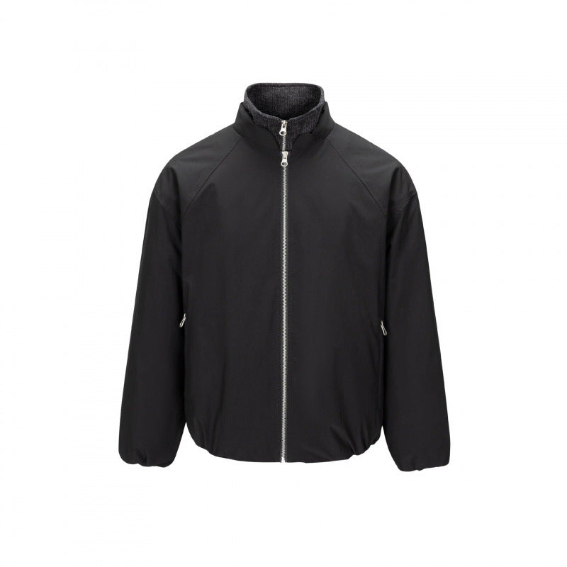 Herren Ultraleichte Tech-Blousonjacke mit Raglanärmeln, Stehkragen und Reißverschlusstaschen Nord Taschen