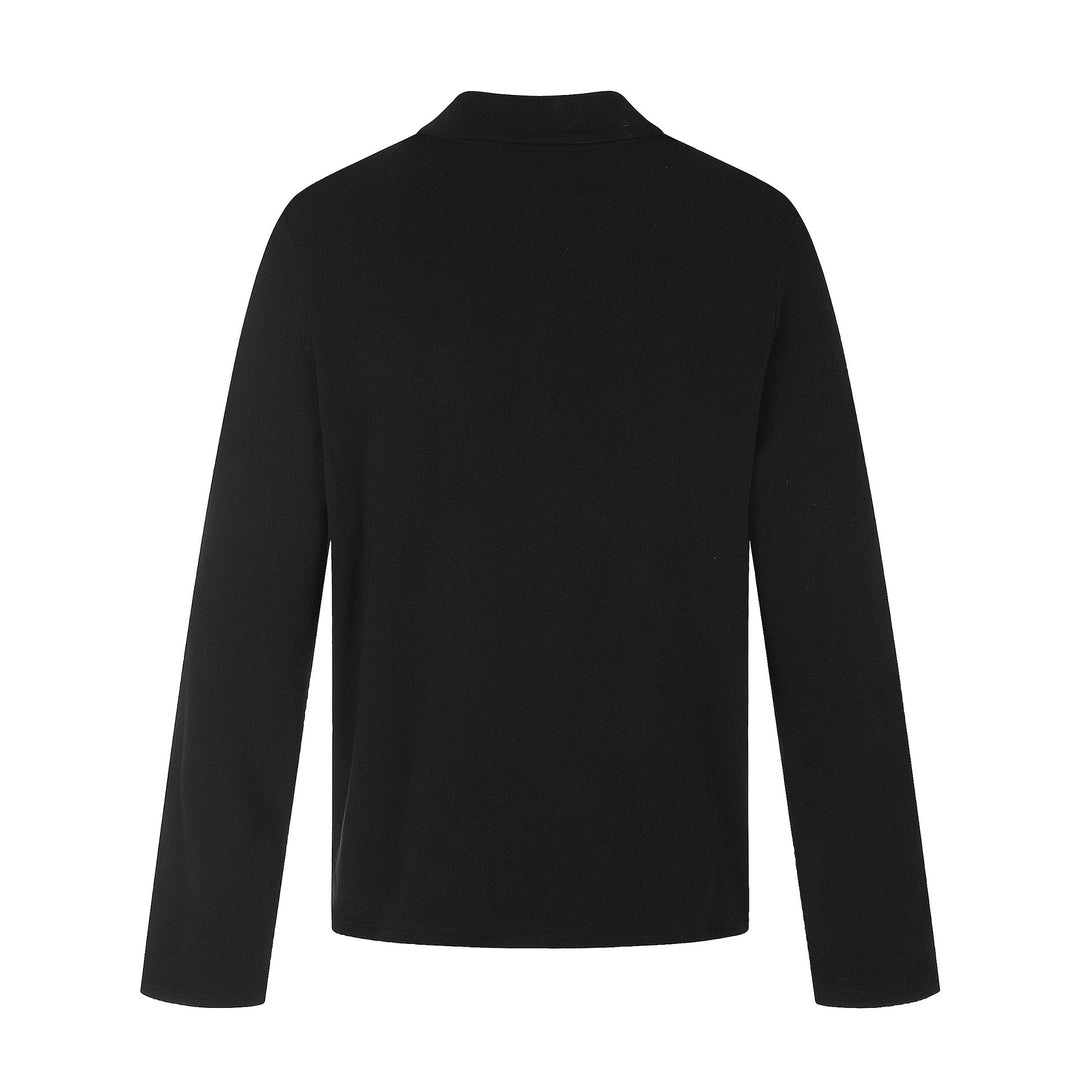 Herren Asymmetrische Hemdjacke mit Kentkragen und verdeckter Knopfleiste Nord Taschen