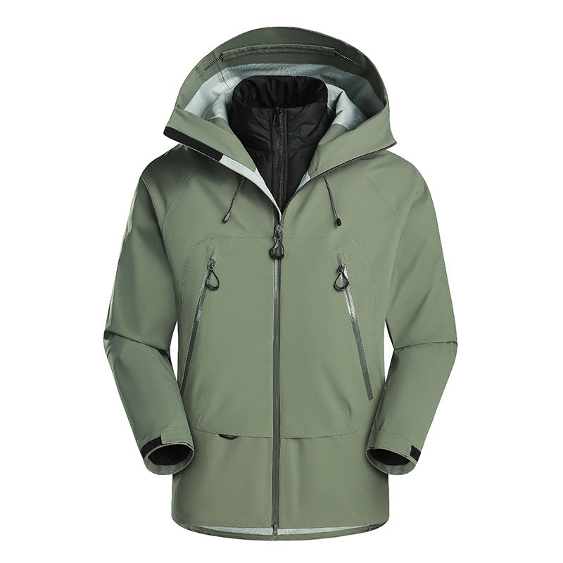 Herren wasserdichte Softshell-Jacke mit herausnehmbarer Stepp-Innenjacke Nord Taschen