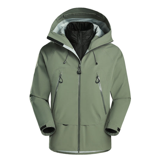 Herren wasserdichte Softshell-Jacke mit herausnehmbarer Stepp-Innenjacke Nord Taschen