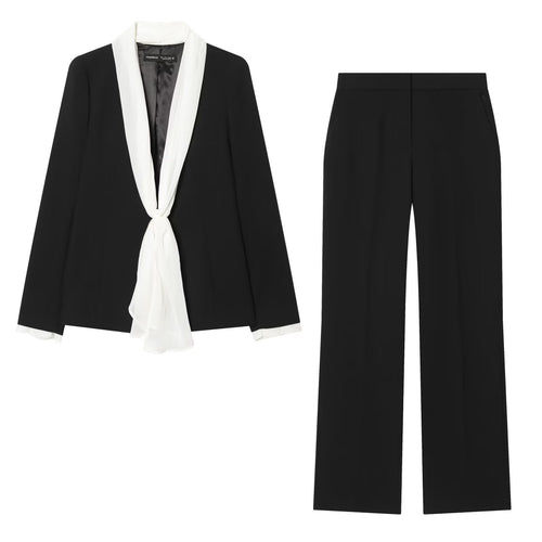 Damen Weite High‑Waist-Hose mit elastischem Bund, Bügelfalte und Seitentaschen Nord Taschen