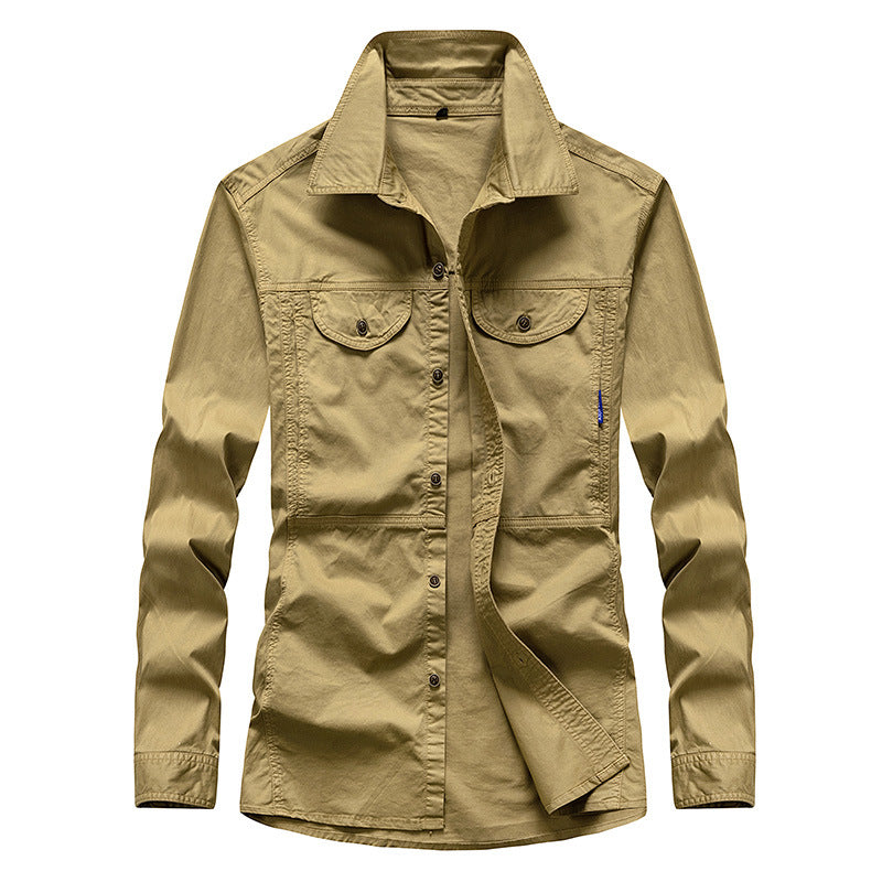 Herren Leichtes Canvas-Fieldshirt mit Brustklappen und Hemdkragen Nord Taschen