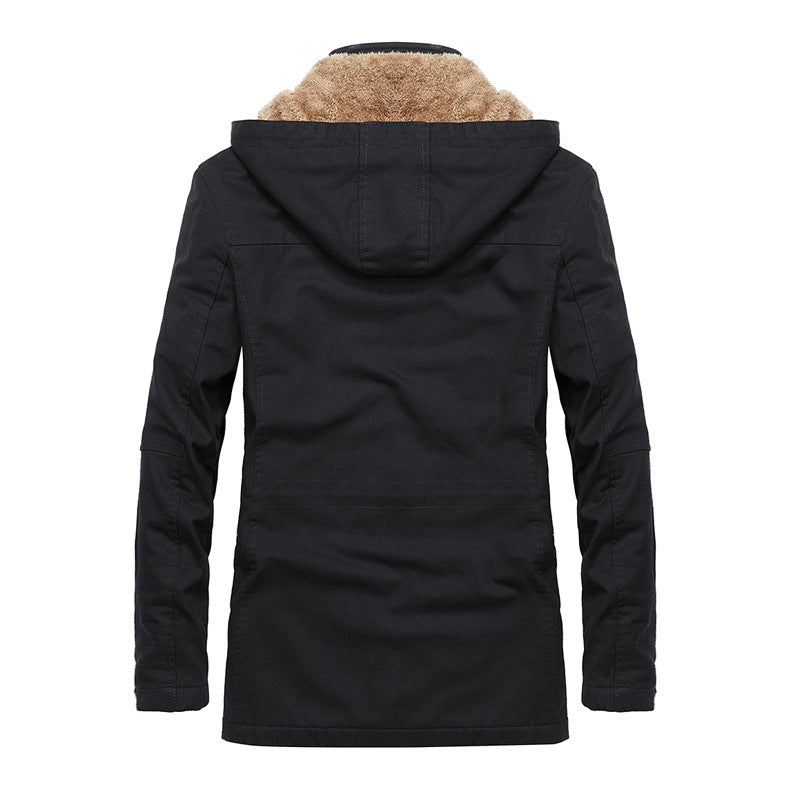 Herren Thermo-Canvas-Parka mit Teddyfleece-Innenfutter und Windschutzleiste Nord Taschen