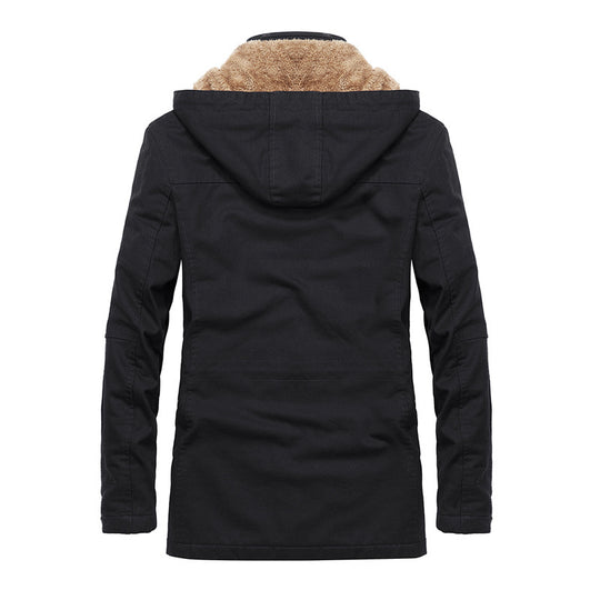 Herren Thermo-Canvas-Parka mit Teddyfleece-Innenfutter und Windschutzleiste Nord Taschen