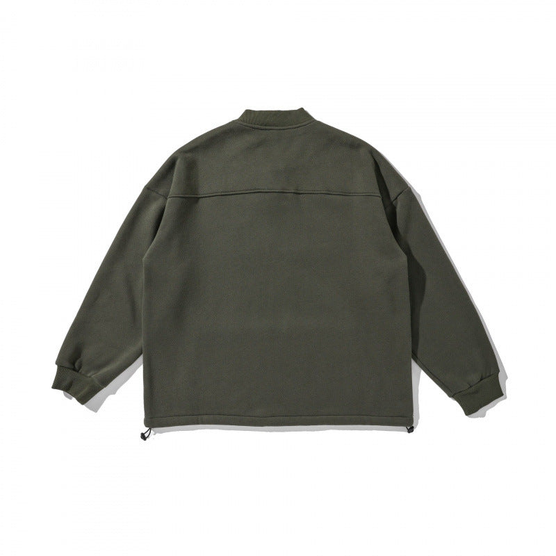 Unisex Oversize-Sweatshirt mit Henley-Knopfleiste, Kängurutasche und Tunnelzugsaum Nord Taschen