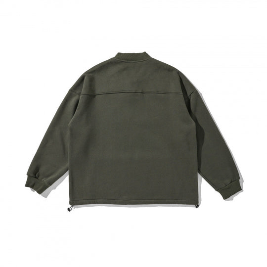 Unisex Oversize-Sweatshirt mit Henley-Knopfleiste, Kängurutasche und Tunnelzugsaum Nord Taschen
