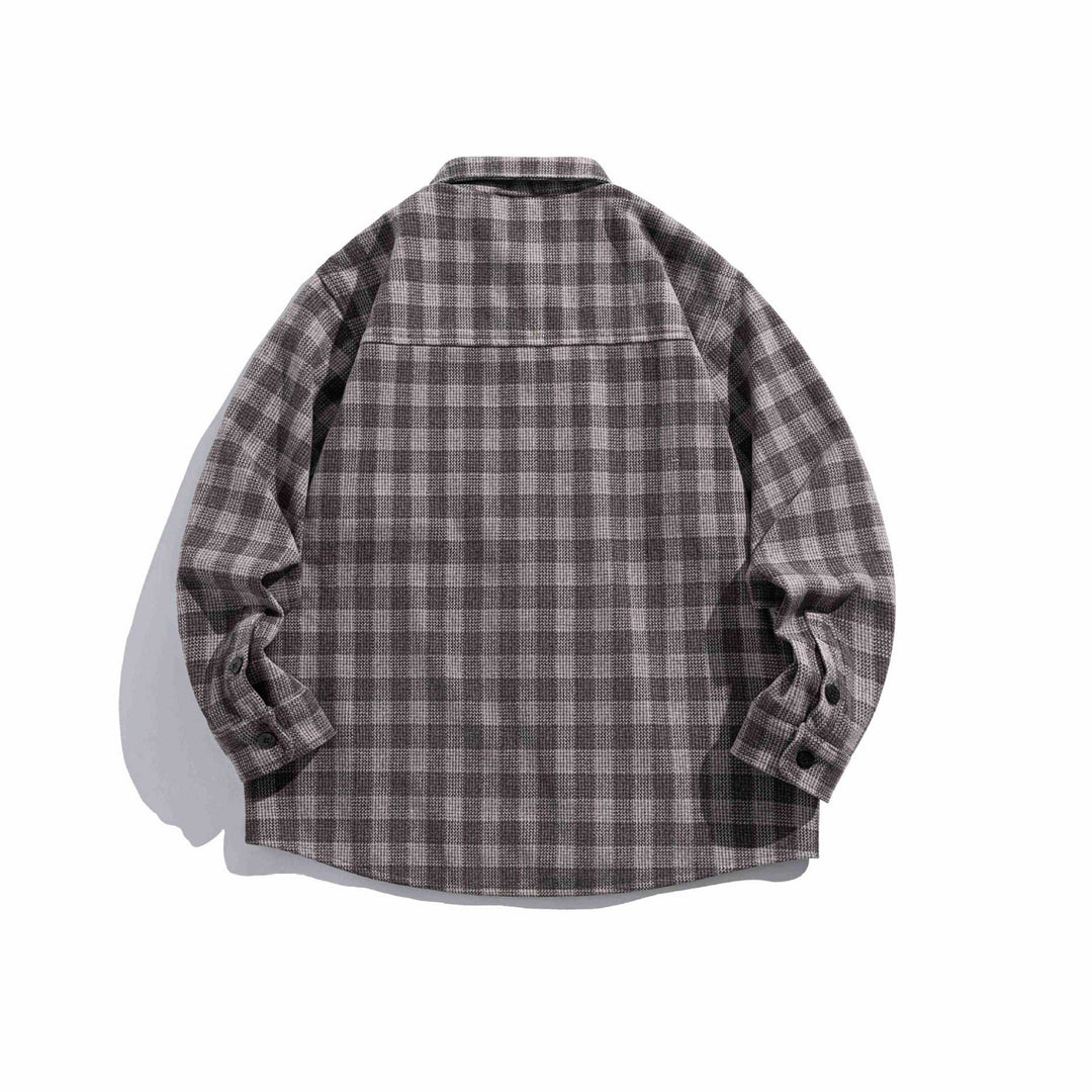 Herren Karierte Hemdjacke aus Wollmischung mit Overshirt-Schnitt und aufgesetzter Brusttasche Nord Taschen