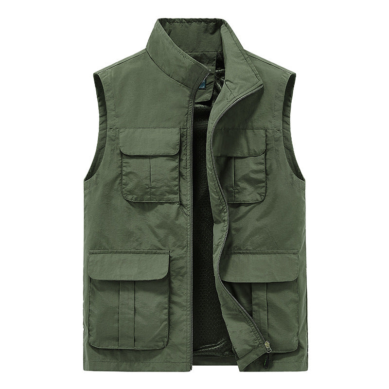 Herren Multifunktionale Utility-Weste mit Mehrfachtaschen und Mesh-Innenfutter Nord Taschen
