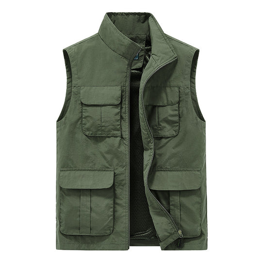 Herren Multifunktionale Utility-Weste mit Mehrfachtaschen und Mesh-Innenfutter Nord Taschen