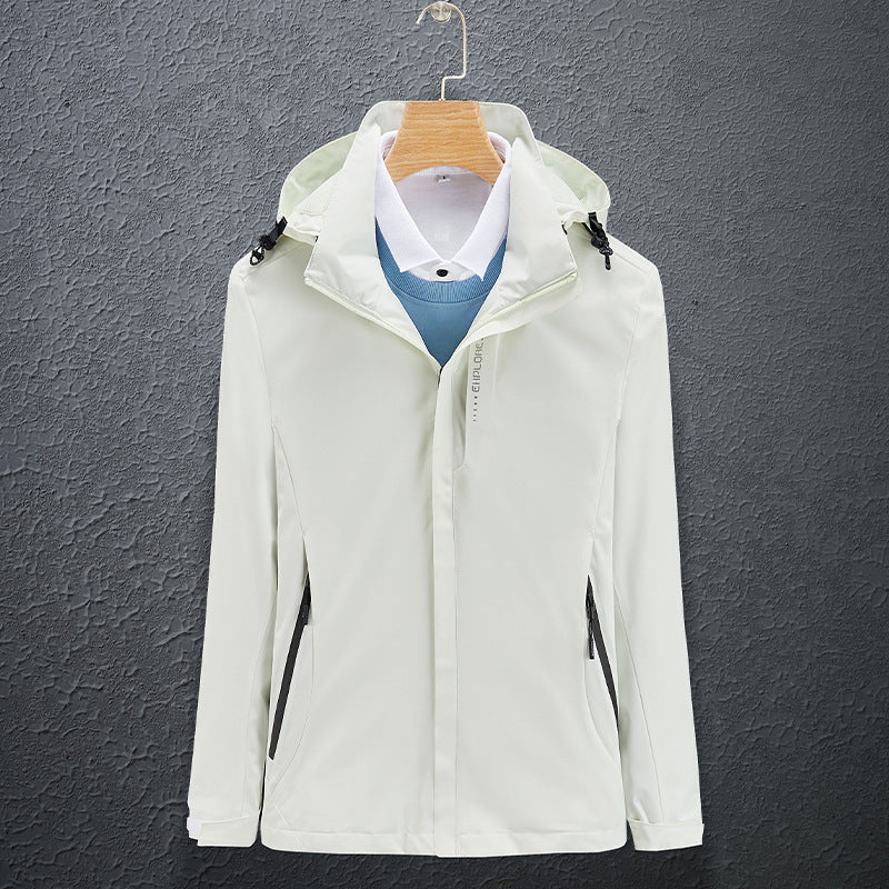 Herren Leichte Softshell-Funktionsjacke mit atmungsaktivem Meshfutter und verstellbarer Kapuze Nord Taschen