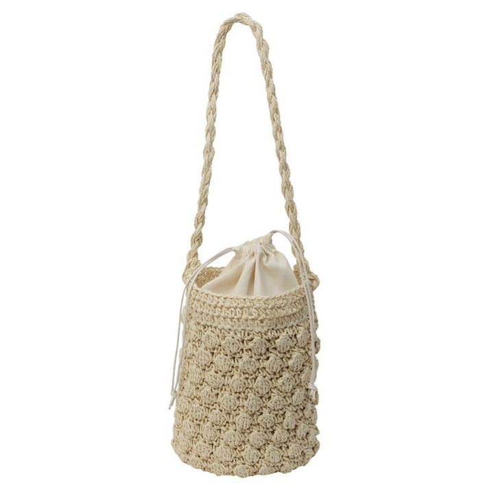 Damen Hobo-Tasche aus handgewebtem Naturmaterial mit praktischem Kordelzug Nord Taschen