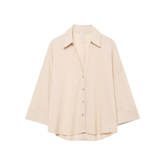 Damen Oversized-Hemdbluse mit kastiger Silhouette, weiten Kimonoärmeln und abgerundetem Saum Nord Taschen