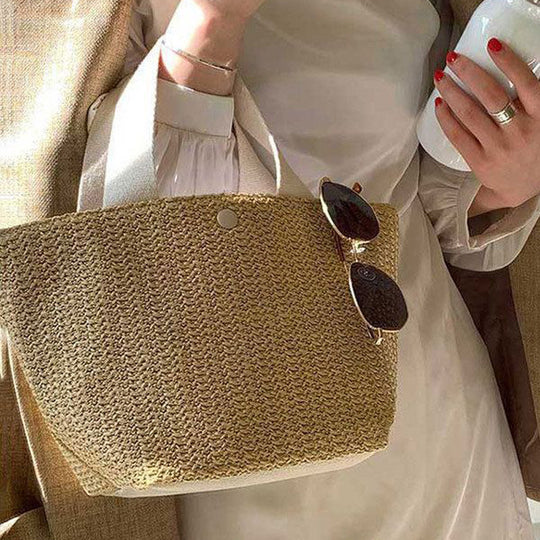 Damen Strandtasche mit geflochtenem Design und praktischen Tragegriffen Nord Taschen