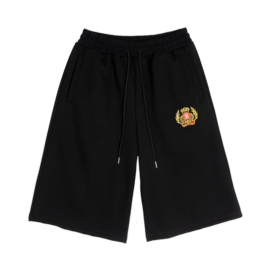 Herren Knieumspielende French-Terry Sweatshorts mit Kordelzug und gesticktem Wappen Nord Taschen
