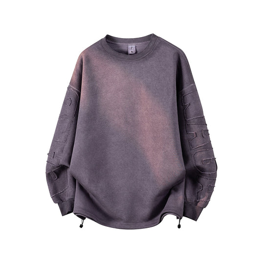 Damen Oversize-Sweatshirt mit gesticktem Schriftzug, abgerundetem Saum & überschnittener Schulter Nord Taschen
