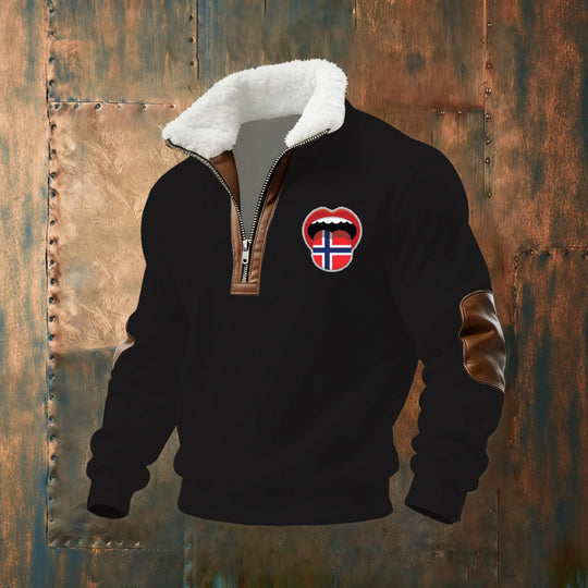 Herren Klassischer Kapuzenpullover mit Fleece-Detail Nord Taschen