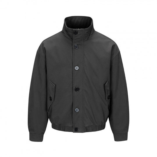 Herren Kurzblouson im Field-Look mit verstärktem Stehkragen, markanter Knopfleiste und Tunnelzugsaum Nord Taschen