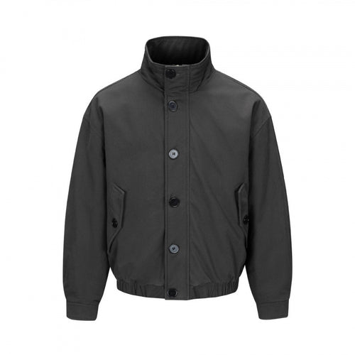 Herren Kurzblouson im Field-Look mit verstärktem Stehkragen, markanter Knopfleiste und Tunnelzugsaum Nord Taschen