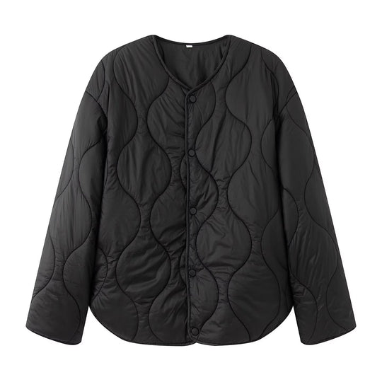 Damen Steppjacke mit Oversize‑Schnitt, Rundhals und geschwungenem Saum Nord Taschen