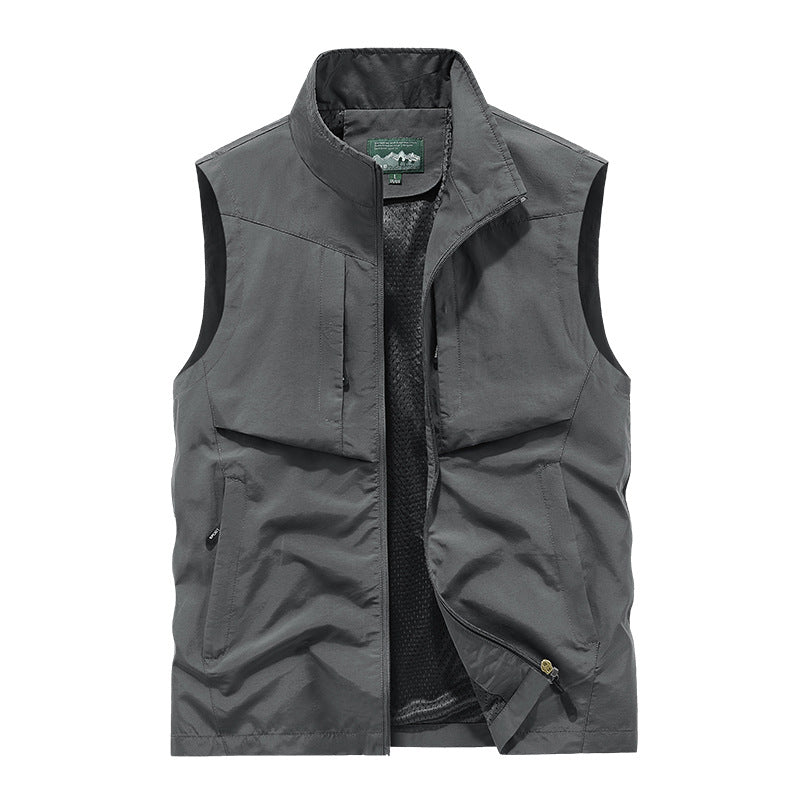Herren Utility-Outdoorweste mit Mesh-Futter, durchgehendem Reißverschluss und Multifachtaschen Nord Taschen