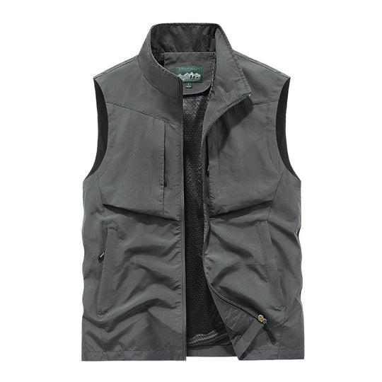 Herren Utility-Outdoorweste mit Mesh-Futter, durchgehendem Reißverschluss und Multifachtaschen Nord Taschen