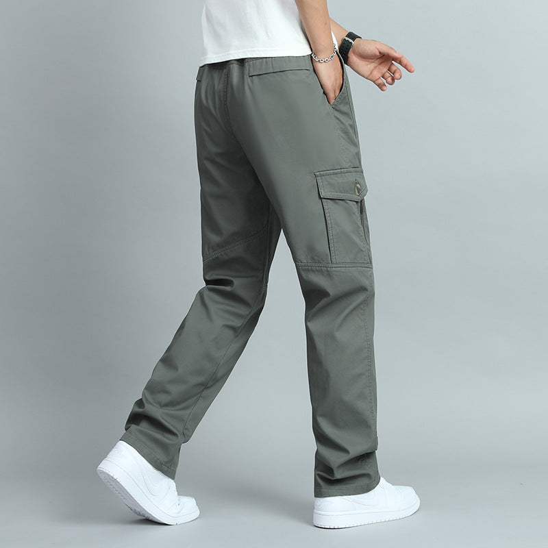 Herren Robuste Canvas-Cargohose mit geradem Bein, Knieabnähern & Klappentaschen Nord Taschen