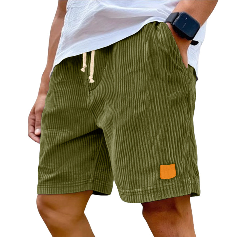 Herren nan Feincord-Shorts mit elastischem Tunnelzugbund, Kordelzug und tiefen Eingrifftaschen Nord Taschen