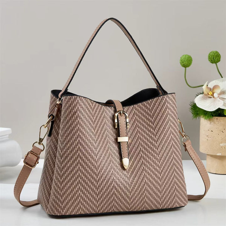 Damen Handtasche mit modernem Zickzack-Muster und abnehmbarem Schultergurt Nord Taschen