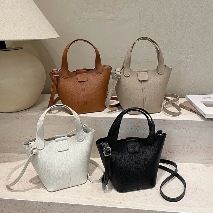 Damen Handtasche aus strukturiertem Kunstleder mit praktischem Magnetverschluss Nord Taschen